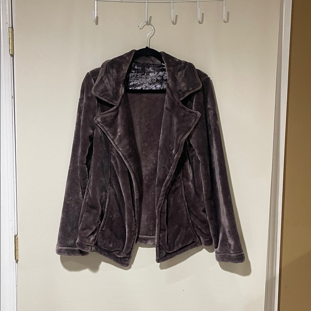 NWOT PJ Salvage Luxurious, Elegant Cozy Brown Jacket Women’s Size Small
